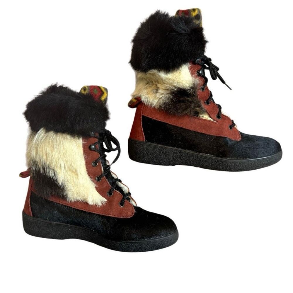 Oscar Sport Vega Fur Suede Boots Women’s 37/US6 Apres Ski Winter FLAWS